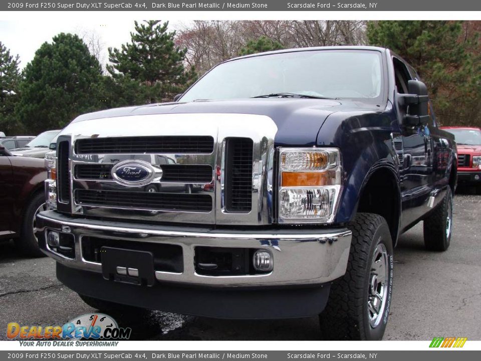 2009 Ford F250 Super Duty XLT SuperCab 4x4 Dark Blue Pearl Metallic / Medium Stone Photo #1