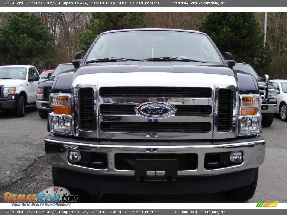 2009 Ford F250 Super Duty XLT SuperCab 4x4 Dark Blue Pearl Metallic / Medium Stone Photo #2