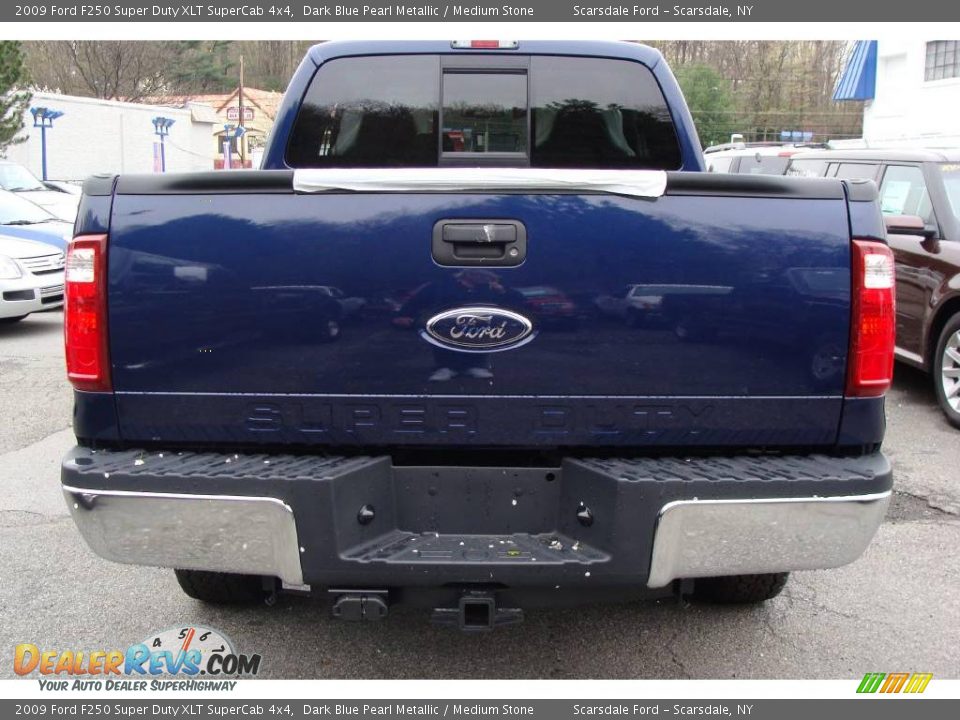 2009 Ford F250 Super Duty XLT SuperCab 4x4 Dark Blue Pearl Metallic / Medium Stone Photo #5