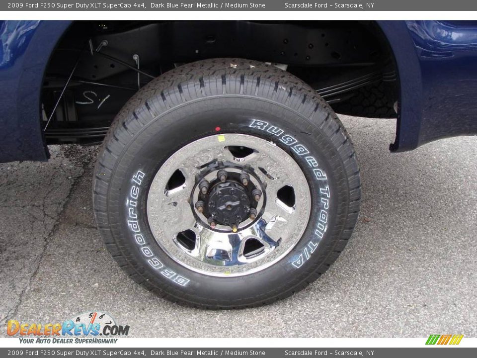 2009 Ford F250 Super Duty XLT SuperCab 4x4 Dark Blue Pearl Metallic / Medium Stone Photo #8
