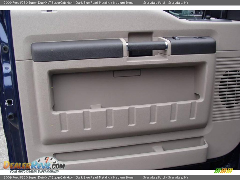 2009 Ford F250 Super Duty XLT SuperCab 4x4 Dark Blue Pearl Metallic / Medium Stone Photo #12