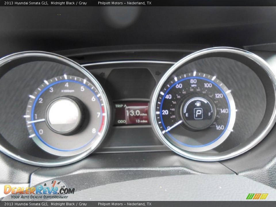 2013 Hyundai Sonata GLS Midnight Black / Gray Photo #33