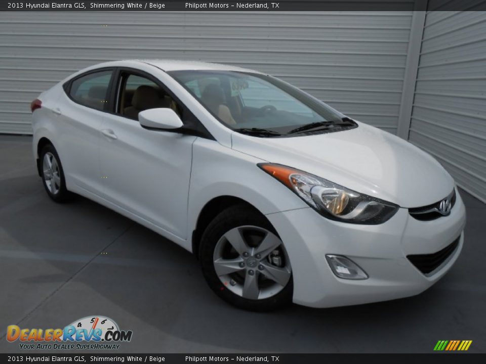 2013 Hyundai Elantra GLS Shimmering White / Beige Photo #1
