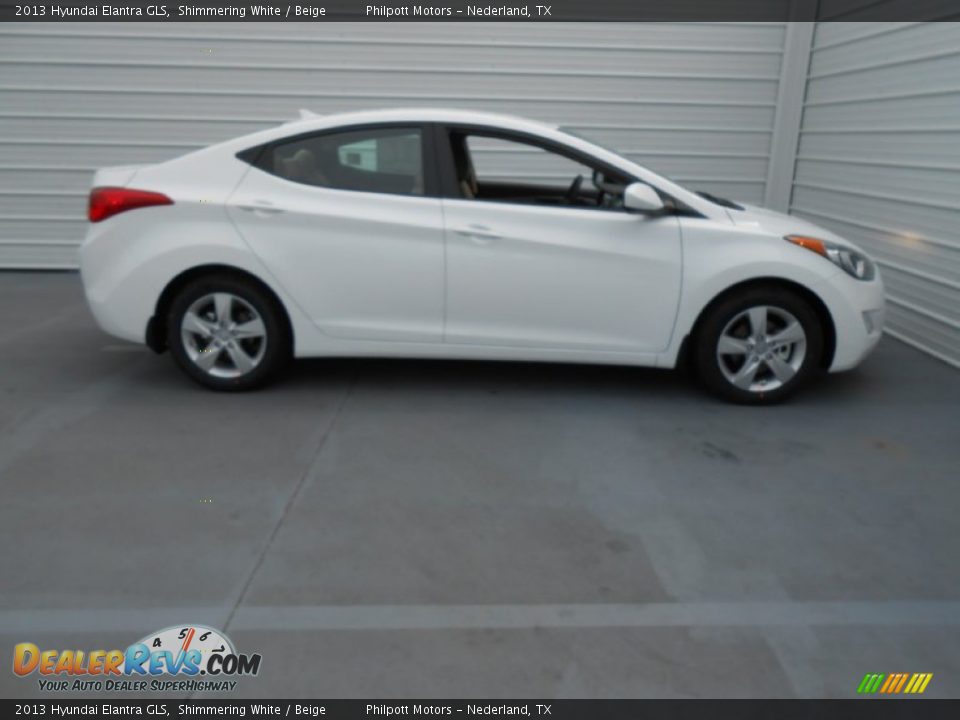 2013 Hyundai Elantra GLS Shimmering White / Beige Photo #3
