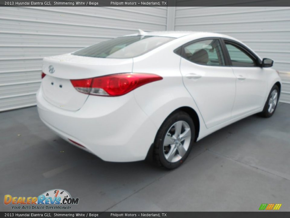 2013 Hyundai Elantra GLS Shimmering White / Beige Photo #4