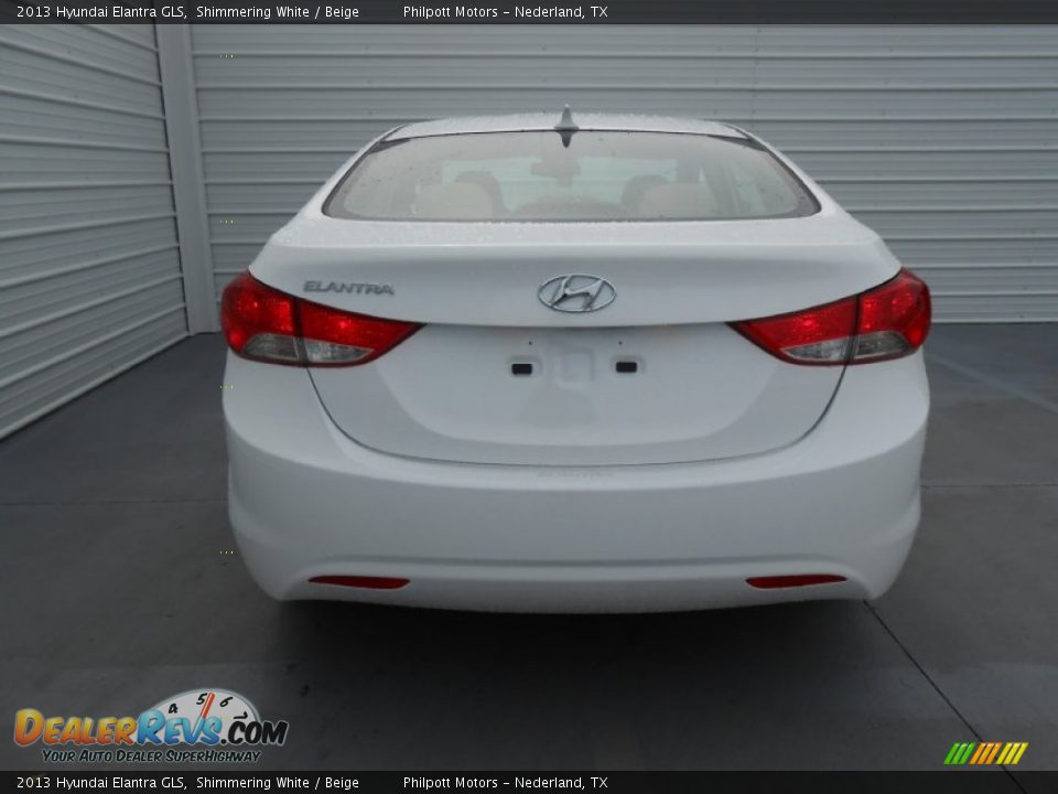 2013 Hyundai Elantra GLS Shimmering White / Beige Photo #5