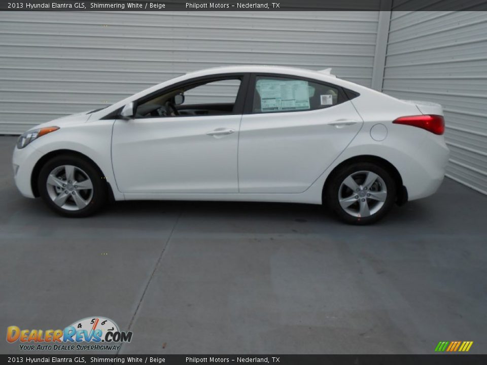 2013 Hyundai Elantra GLS Shimmering White / Beige Photo #7