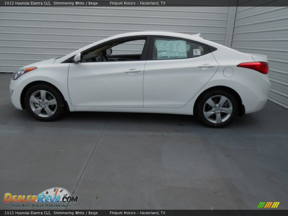 2013 Hyundai Elantra GLS Shimmering White / Beige Photo #8