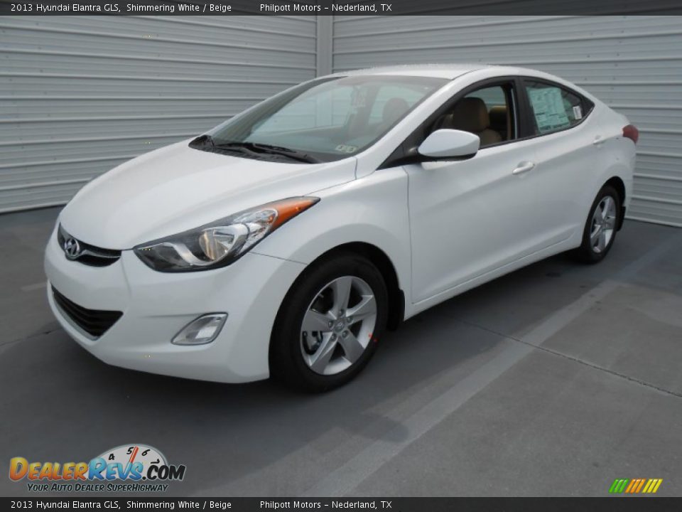 2013 Hyundai Elantra GLS Shimmering White / Beige Photo #9