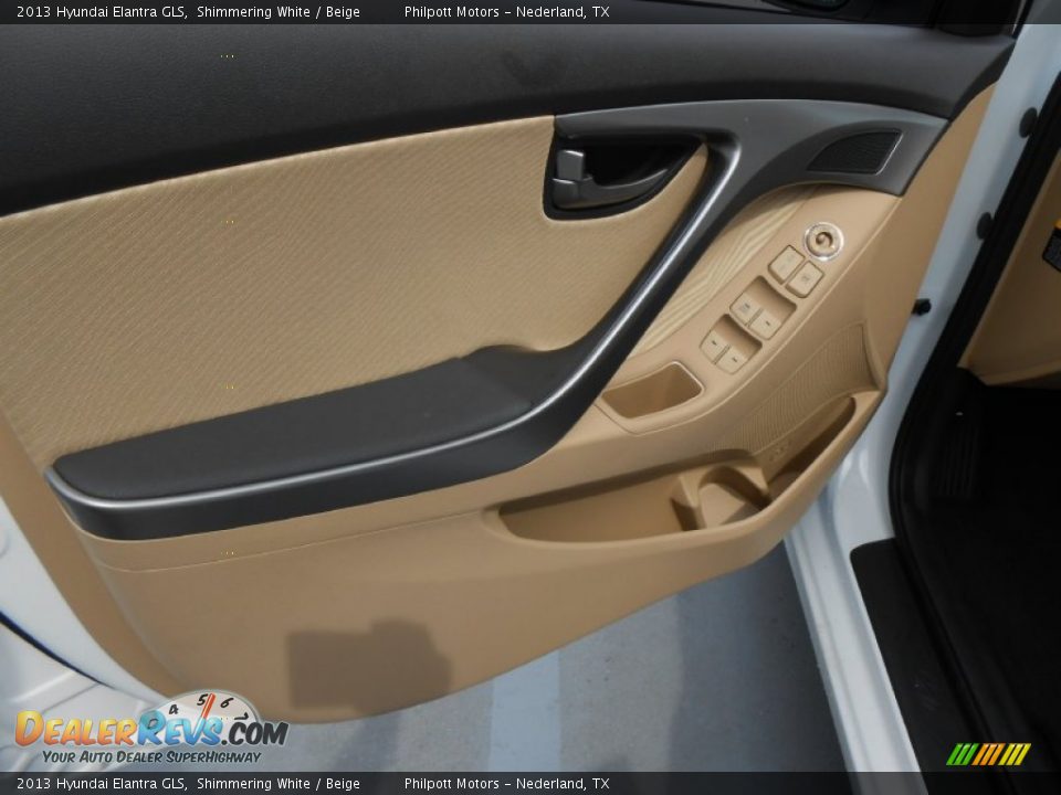 2013 Hyundai Elantra GLS Shimmering White / Beige Photo #21