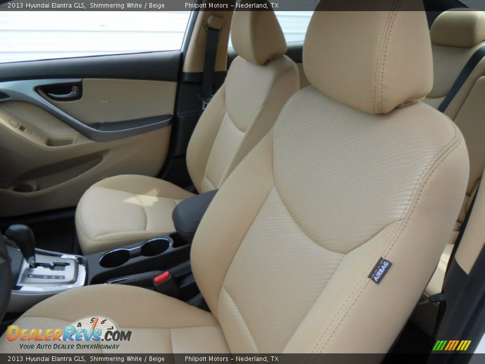 2013 Hyundai Elantra GLS Shimmering White / Beige Photo #23