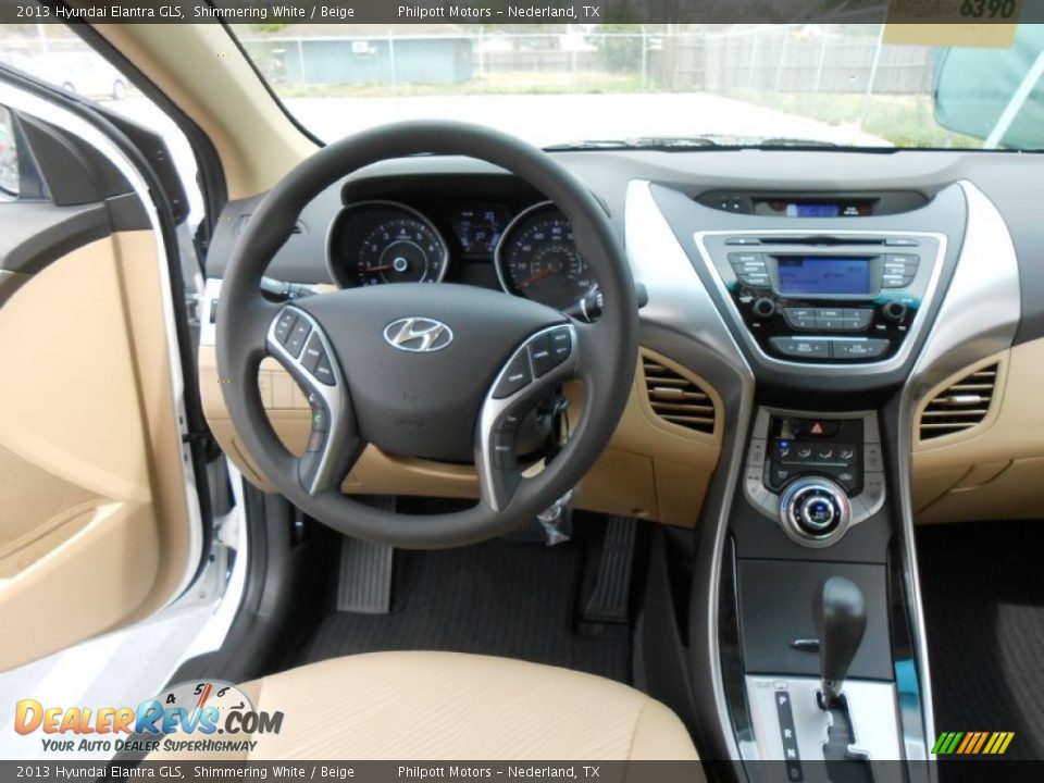 2013 Hyundai Elantra GLS Shimmering White / Beige Photo #25