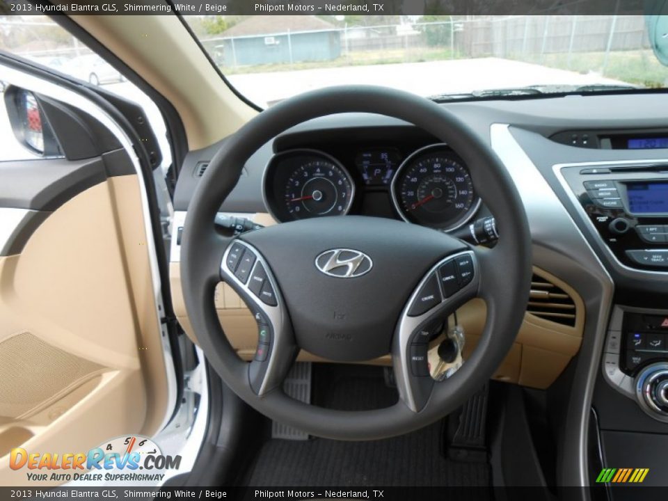 2013 Hyundai Elantra GLS Shimmering White / Beige Photo #31