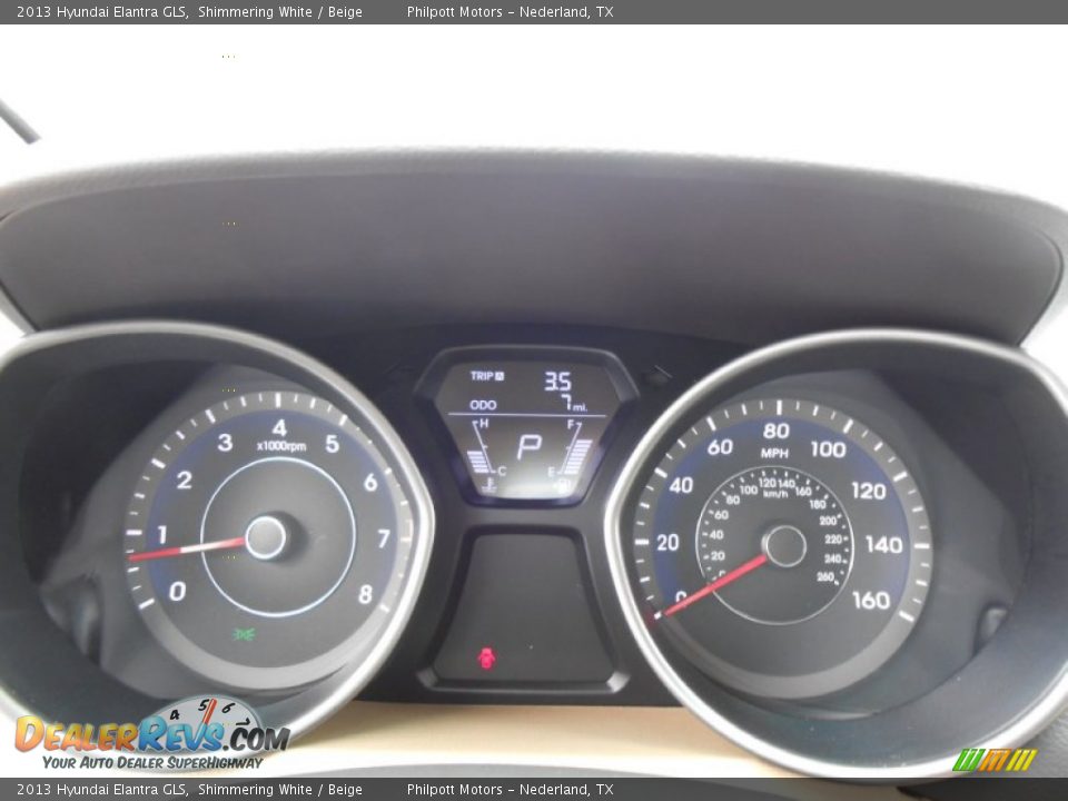 2013 Hyundai Elantra GLS Shimmering White / Beige Photo #32