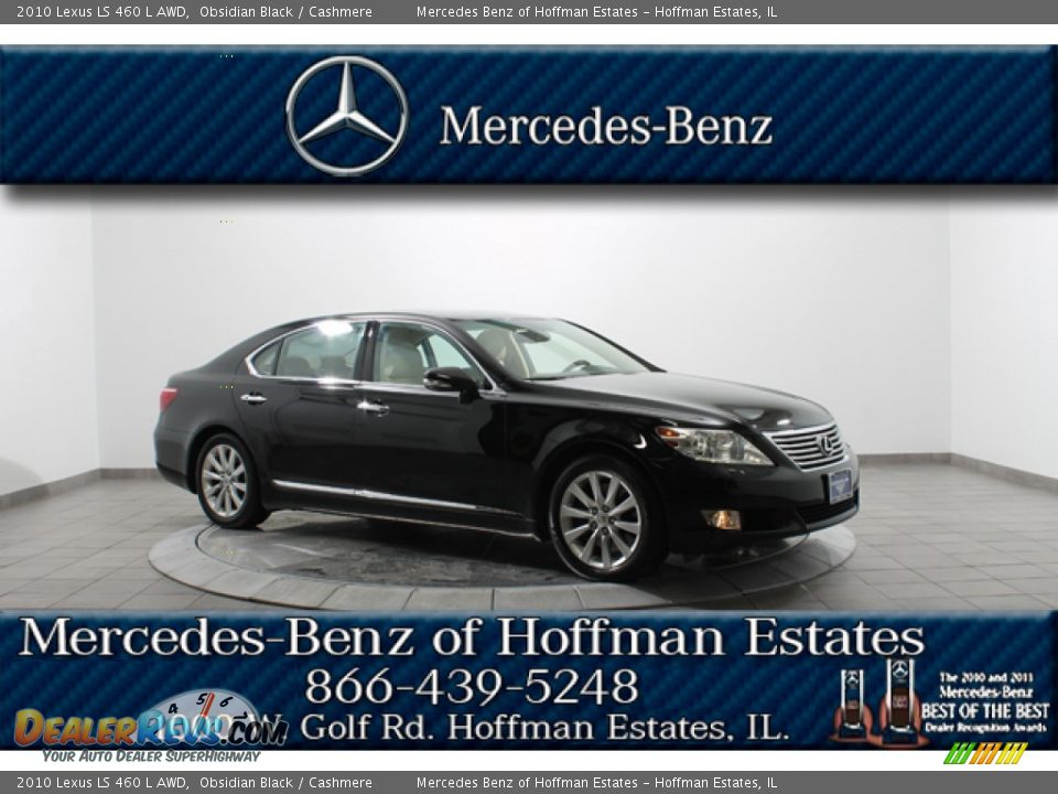 2010 Lexus LS 460 L AWD Obsidian Black / Cashmere Photo #1