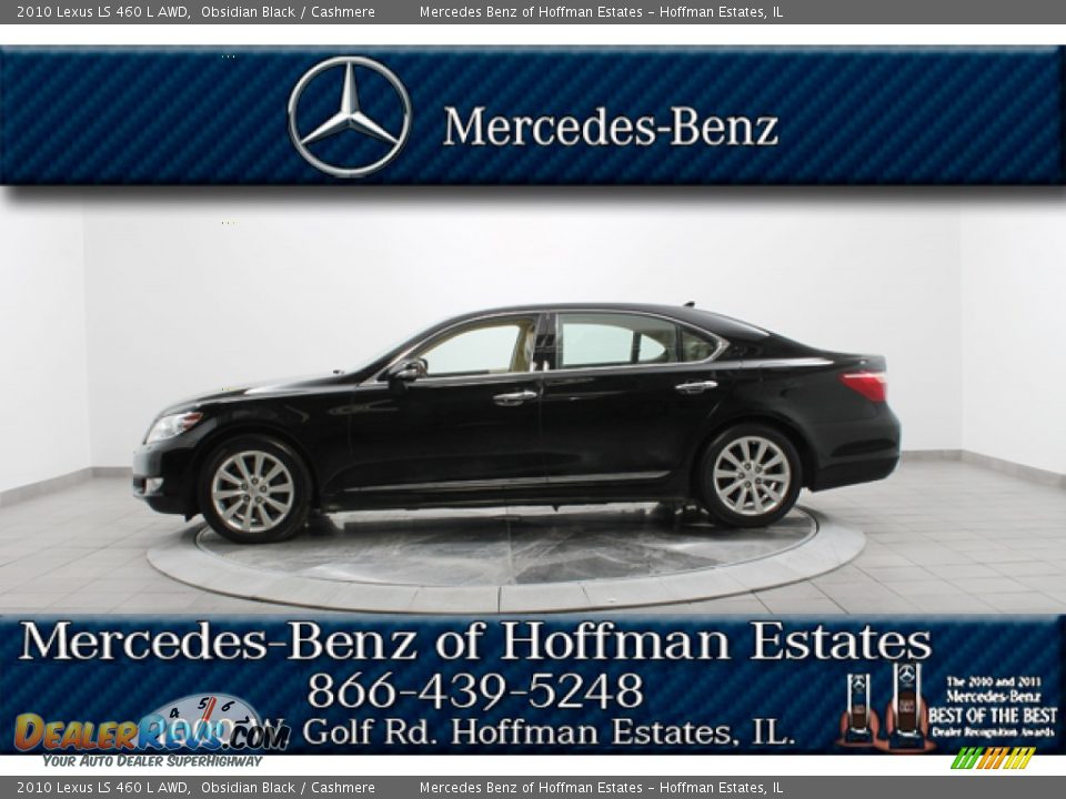 2010 Lexus LS 460 L AWD Obsidian Black / Cashmere Photo #2