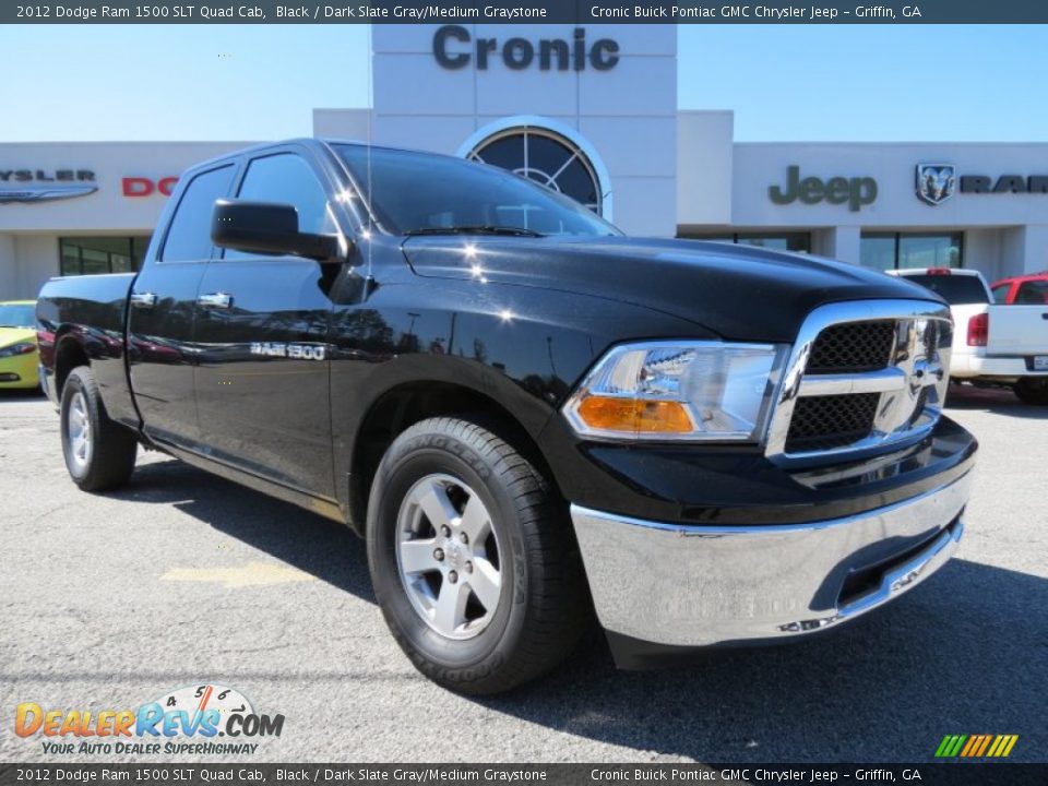 2012 Dodge Ram 1500 SLT Quad Cab Black / Dark Slate Gray/Medium Graystone Photo #1