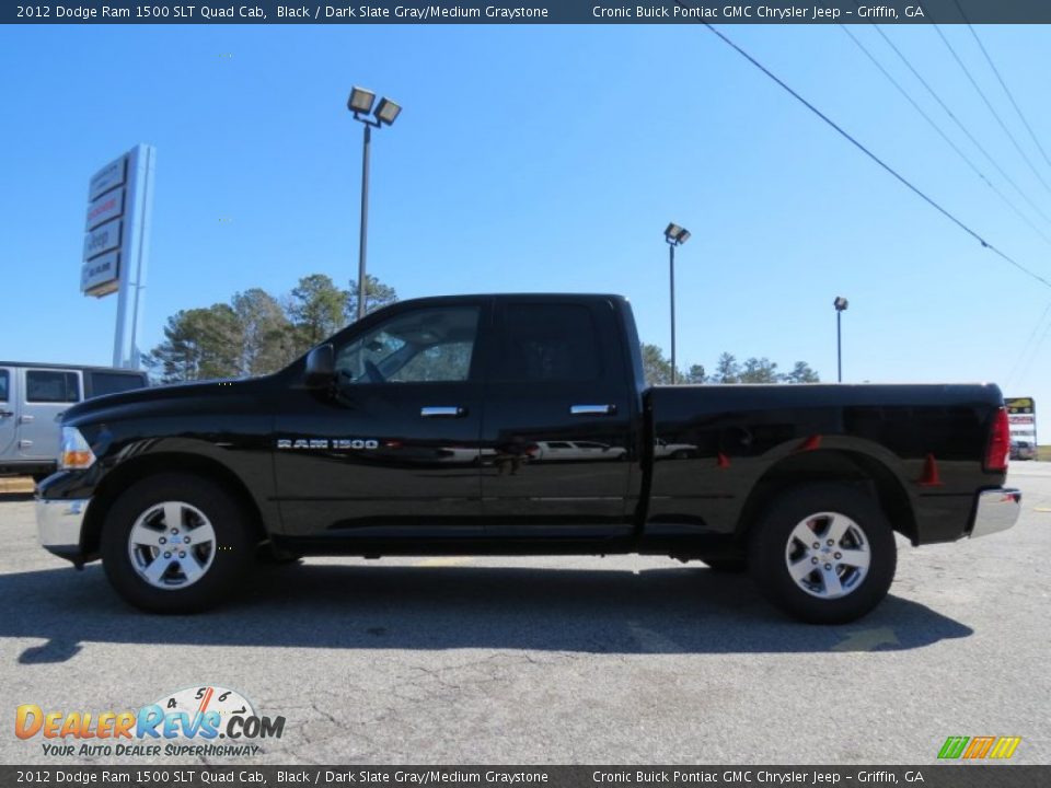 2012 Dodge Ram 1500 SLT Quad Cab Black / Dark Slate Gray/Medium Graystone Photo #4