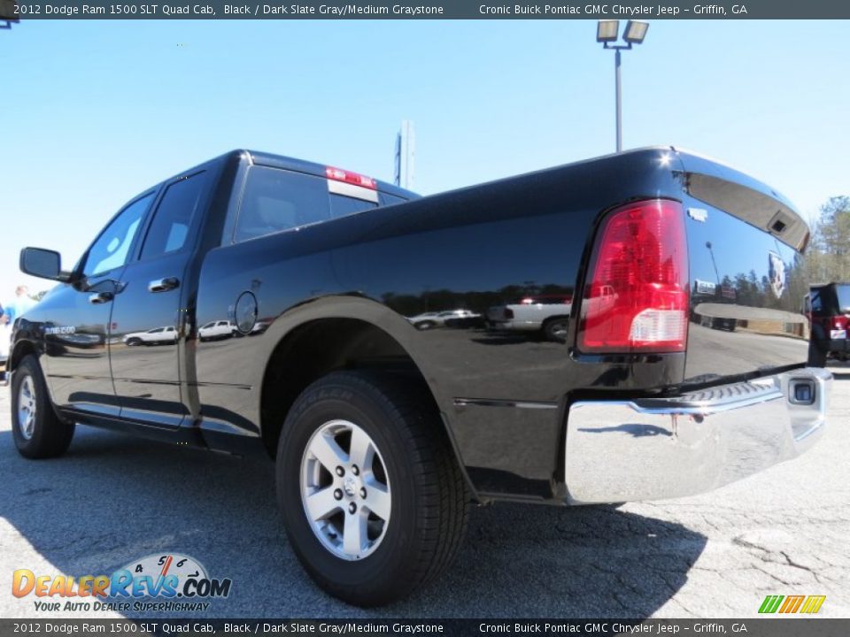 2012 Dodge Ram 1500 SLT Quad Cab Black / Dark Slate Gray/Medium Graystone Photo #5