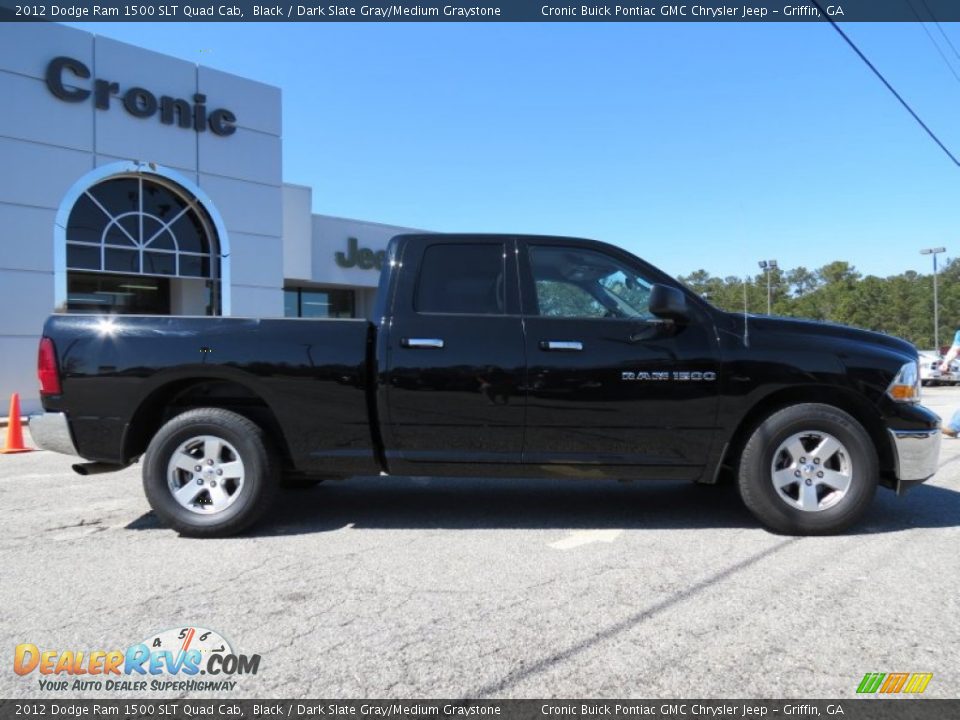 2012 Dodge Ram 1500 SLT Quad Cab Black / Dark Slate Gray/Medium Graystone Photo #8
