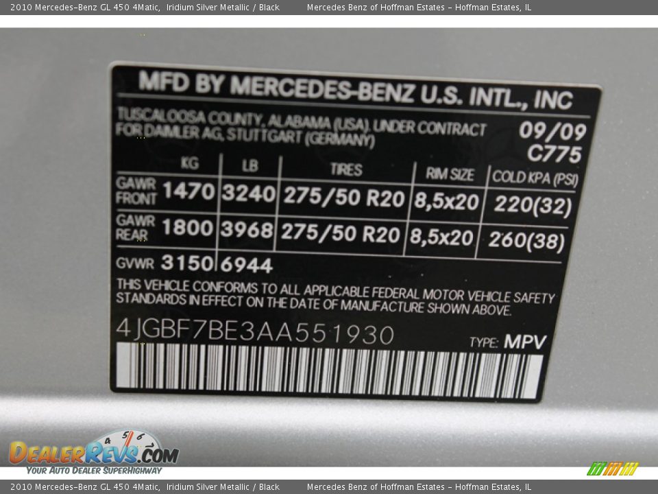 2010 Mercedes-Benz GL 450 4Matic Iridium Silver Metallic / Black Photo #32