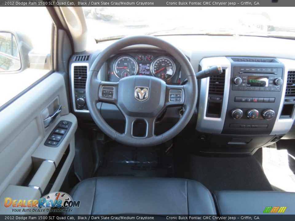 2012 Dodge Ram 1500 SLT Quad Cab Black / Dark Slate Gray/Medium Graystone Photo #20
