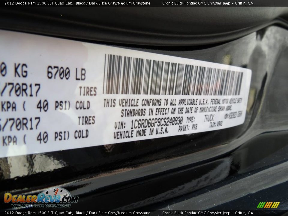 2012 Dodge Ram 1500 SLT Quad Cab Black / Dark Slate Gray/Medium Graystone Photo #24