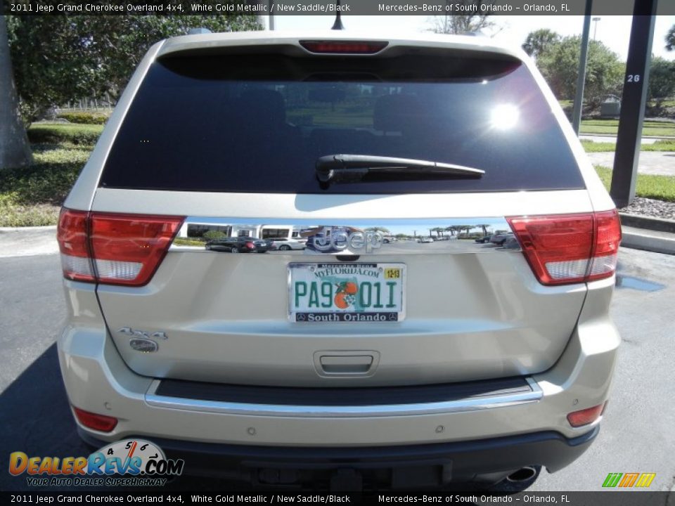 2011 Jeep Grand Cherokee Overland 4x4 White Gold Metallic / New Saddle/Black Photo #6
