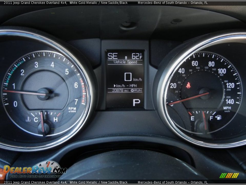 2011 Jeep Grand Cherokee Overland 4x4 White Gold Metallic / New Saddle/Black Photo #23