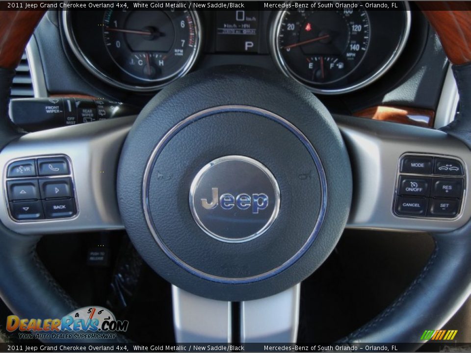 2011 Jeep Grand Cherokee Overland 4x4 White Gold Metallic / New Saddle/Black Photo #28