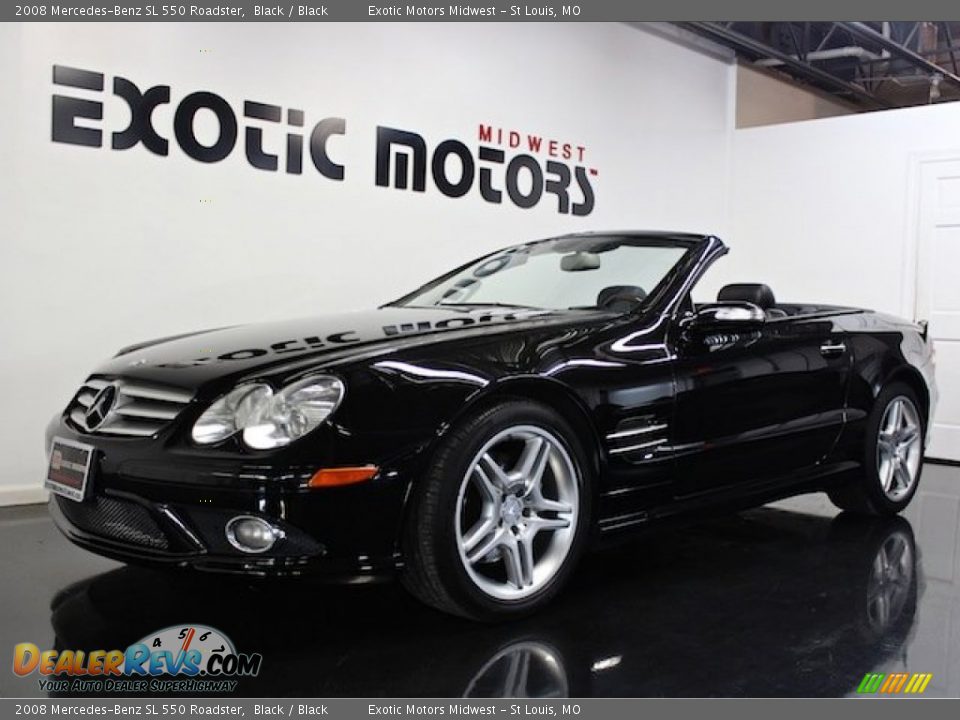 2008 Mercedes-Benz SL 550 Roadster Black / Black Photo #6