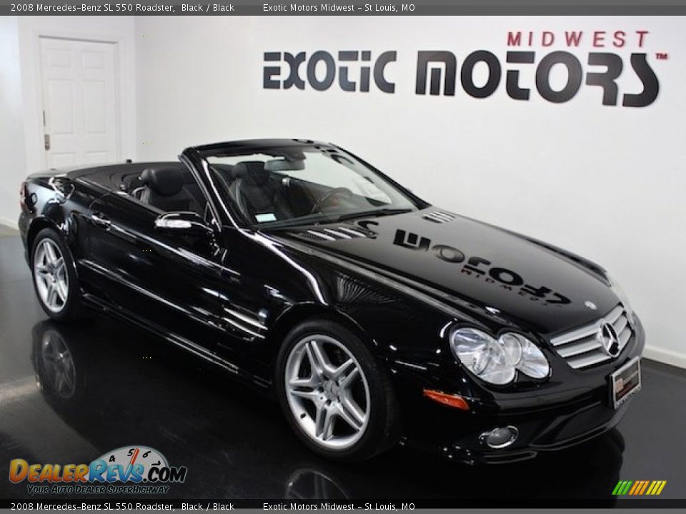 2008 Mercedes-Benz SL 550 Roadster Black / Black Photo #9