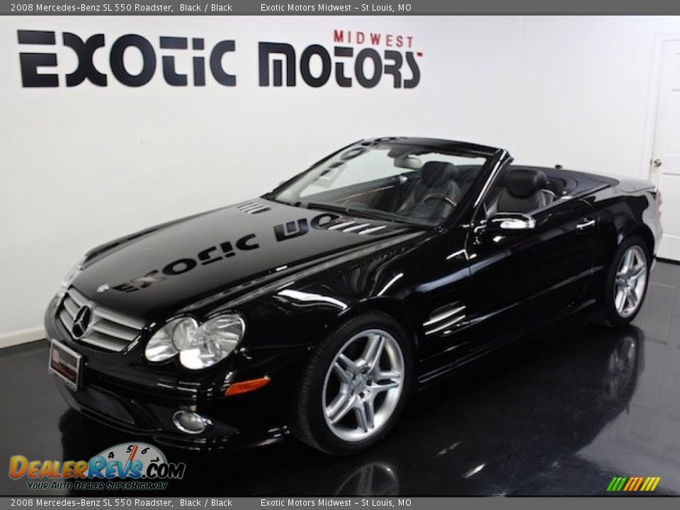 2008 Mercedes-Benz SL 550 Roadster Black / Black Photo #11