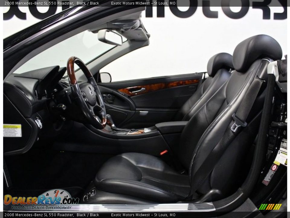 Black Interior - 2008 Mercedes-Benz SL 550 Roadster Photo #30