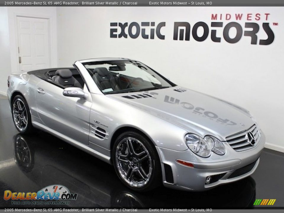 2005 Mercedes-Benz SL 65 AMG Roadster Brilliant Silver Metallic / Charcoal Photo #13