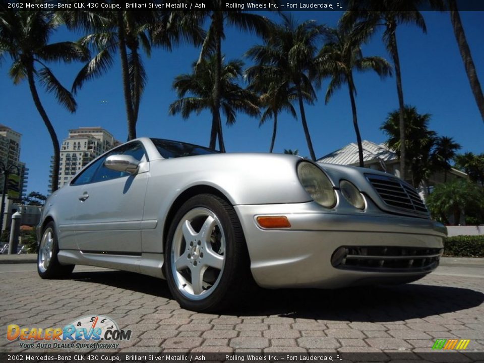 2002 Mercedes-Benz CLK 430 Coupe Brilliant Silver Metallic / Ash Photo #9