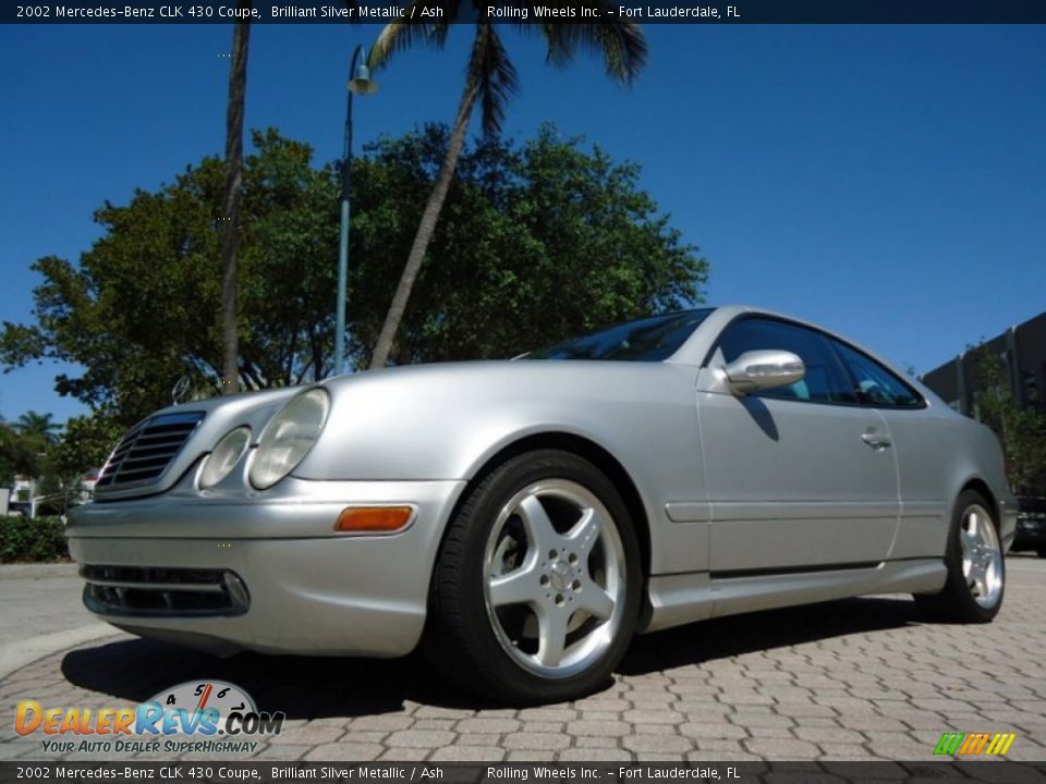 2002 Mercedes-Benz CLK 430 Coupe Brilliant Silver Metallic / Ash Photo #22
