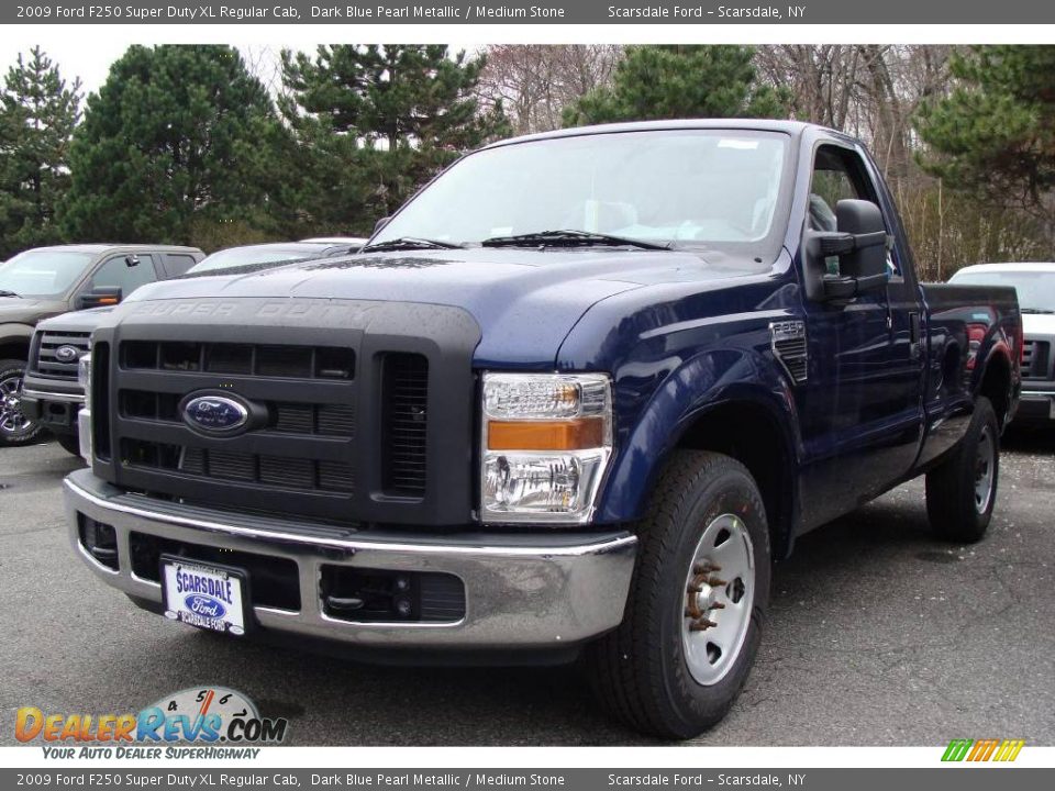 2009 Ford F250 Super Duty XL Regular Cab Dark Blue Pearl Metallic / Medium Stone Photo #1