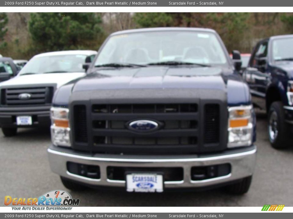 2009 Ford F250 Super Duty XL Regular Cab Dark Blue Pearl Metallic / Medium Stone Photo #2