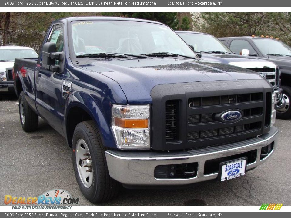 2009 Ford F250 Super Duty XL Regular Cab Dark Blue Pearl Metallic / Medium Stone Photo #3