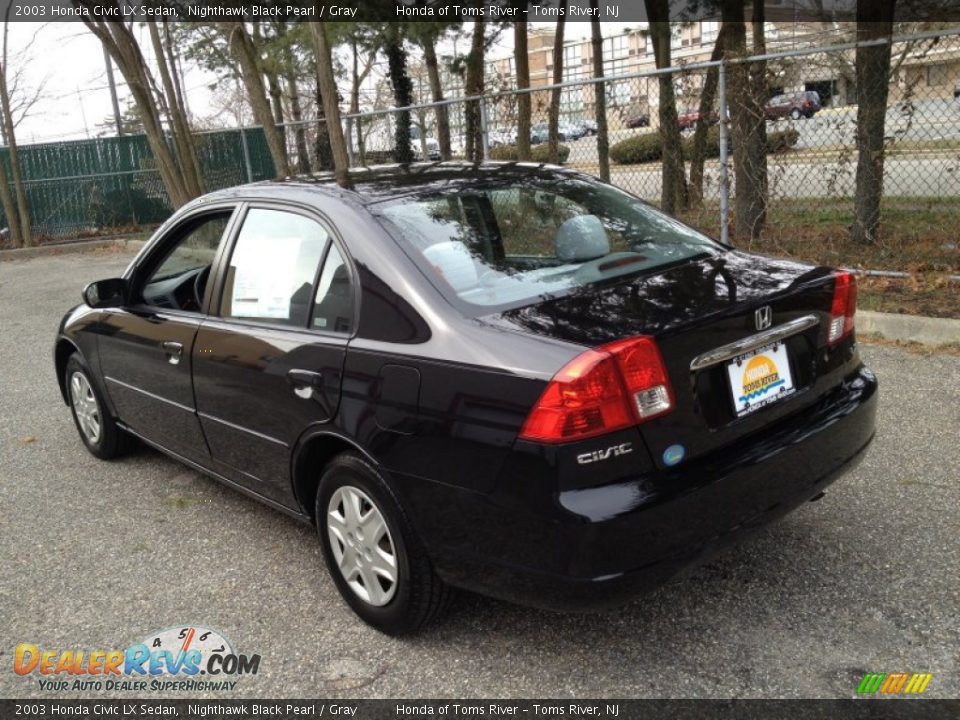 2003 Honda Civic LX Sedan Nighthawk Black Pearl / Gray Photo #5