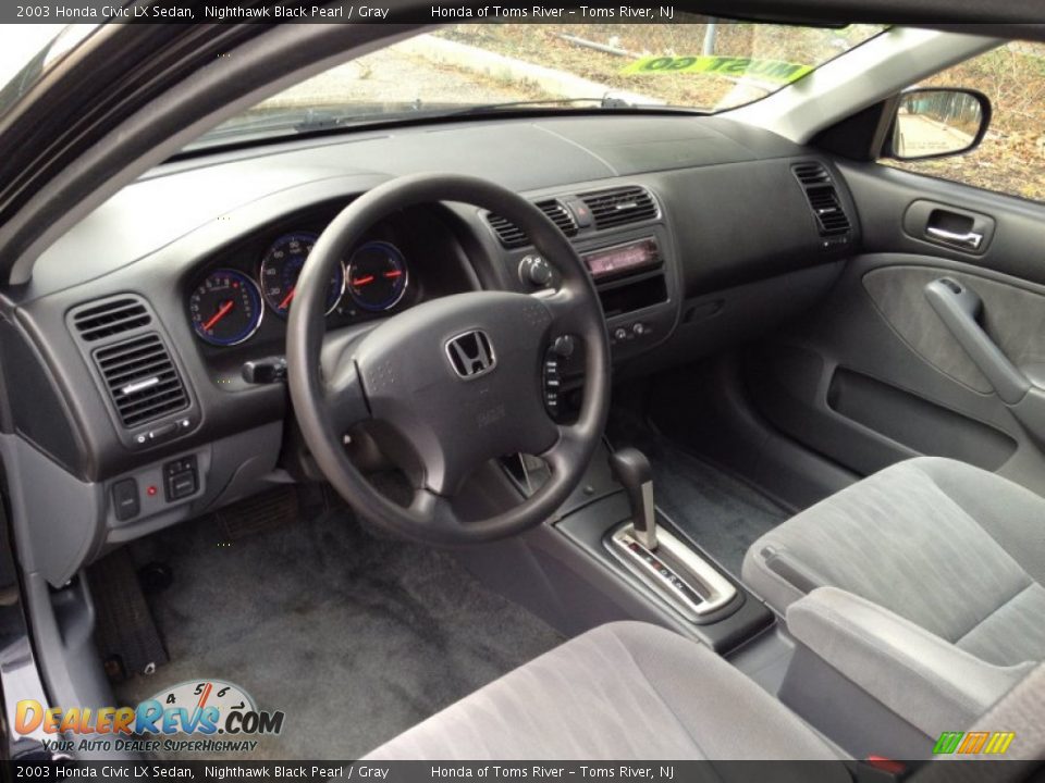 Gray Interior - 2003 Honda Civic LX Sedan Photo #9
