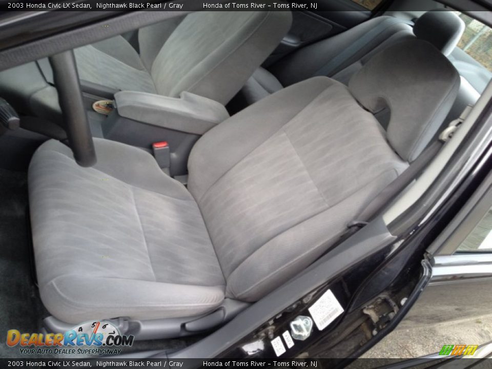 2003 Honda Civic LX Sedan Nighthawk Black Pearl / Gray Photo #11
