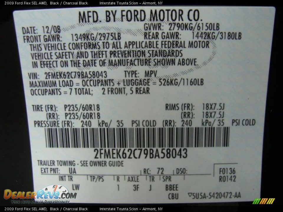 2009 Ford Flex SEL AWD Black / Charcoal Black Photo #26