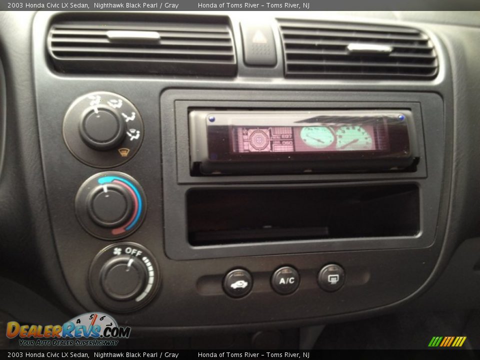 2003 Honda Civic LX Sedan Nighthawk Black Pearl / Gray Photo #14