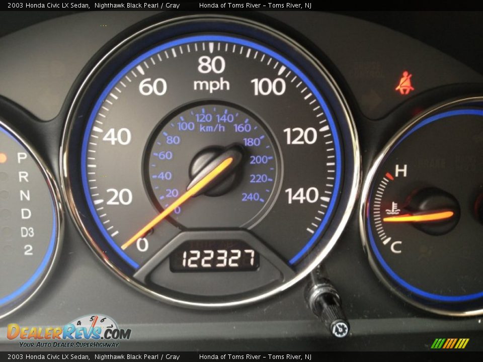 2003 Honda Civic LX Sedan Nighthawk Black Pearl / Gray Photo #15