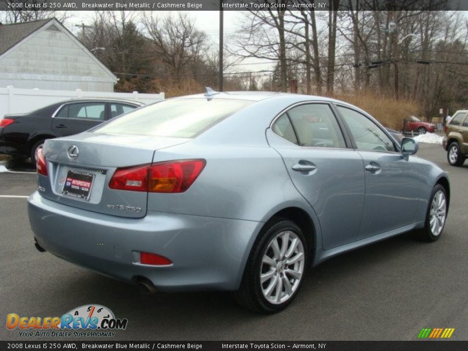 2008 Lexus IS 250 AWD Breakwater Blue Metallic / Cashmere Beige Photo #4