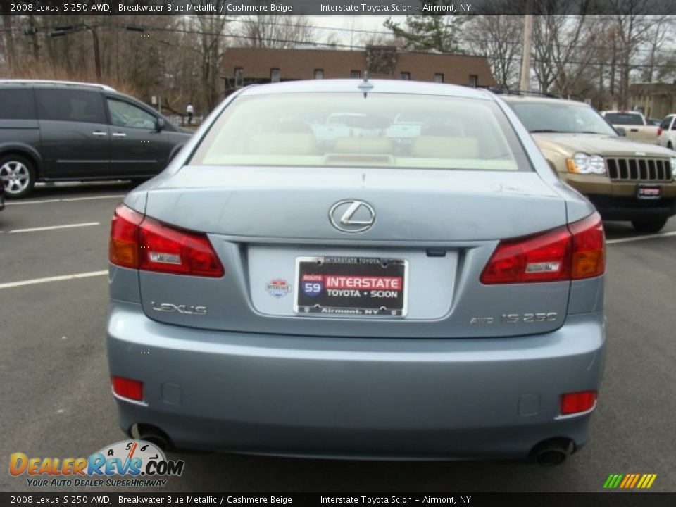2008 Lexus IS 250 AWD Breakwater Blue Metallic / Cashmere Beige Photo #5