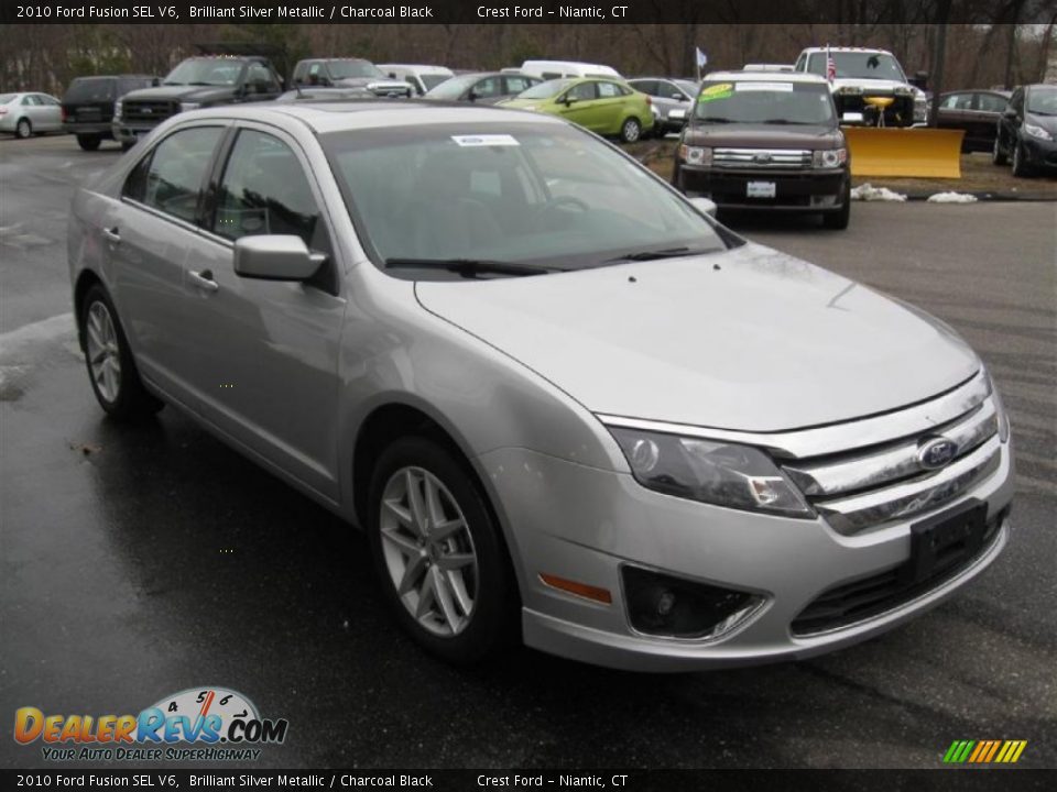 2010 Ford Fusion SEL V6 Brilliant Silver Metallic / Charcoal Black Photo #1