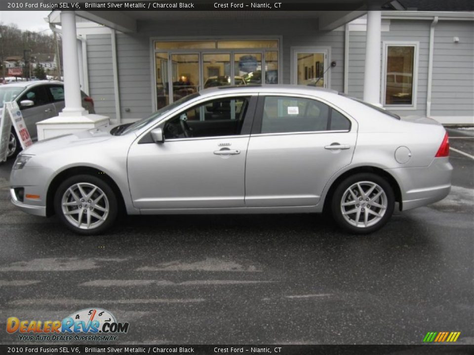 2010 Ford Fusion SEL V6 Brilliant Silver Metallic / Charcoal Black Photo #4